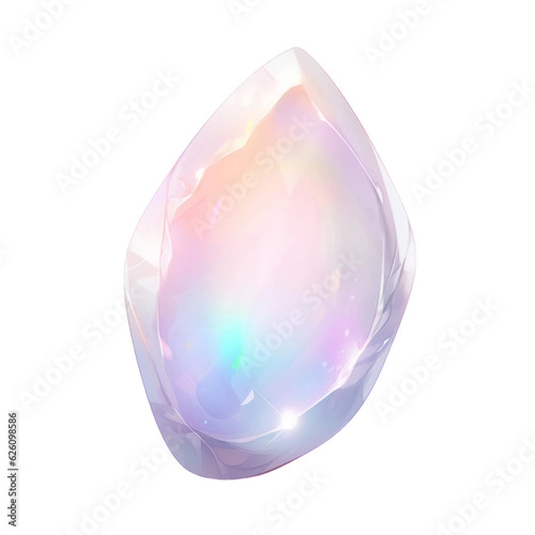 Obraz Mystic moonstone crystal game asset. isolated object, transparent background