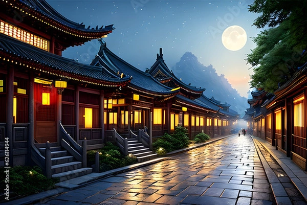 Fototapeta an art featuring ancient streets of china