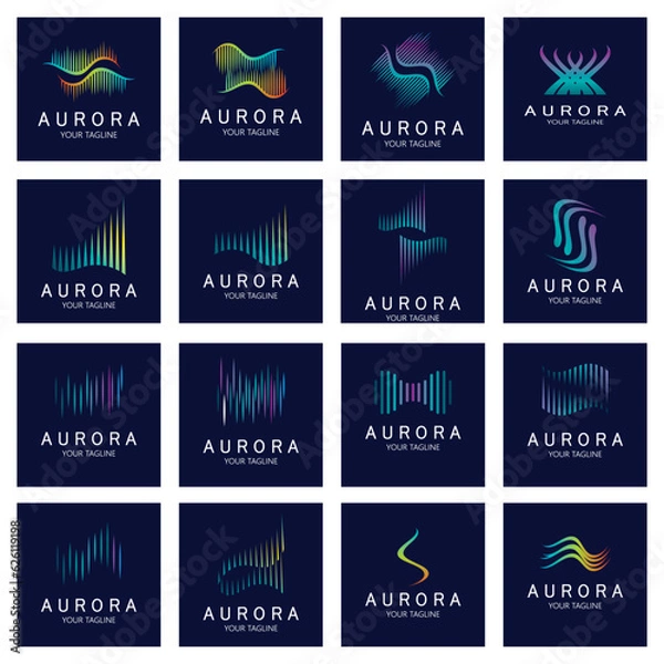 Fototapeta aurora logo design icon illustration vector template