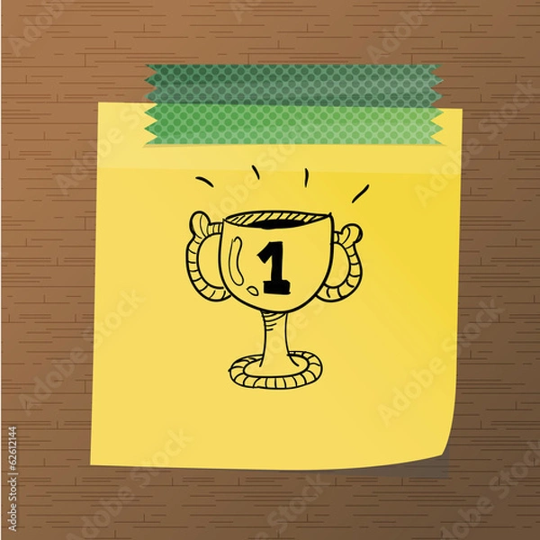 Fototapeta Vectorial sticky note paper with doodles