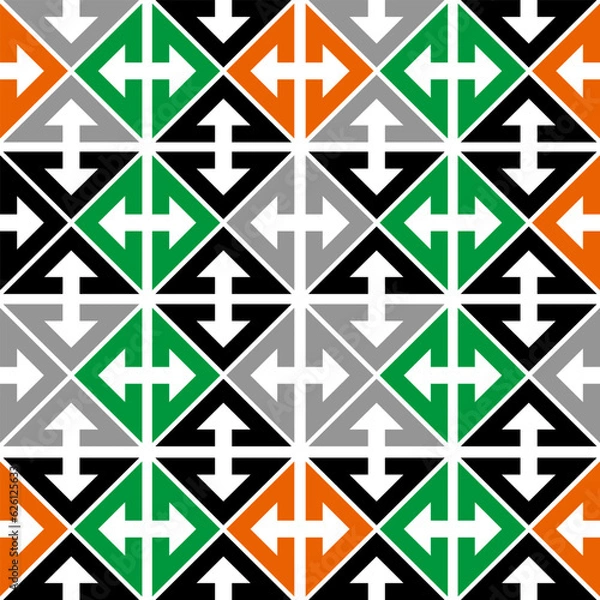Fototapeta seamless pattern with triangles colorful. geometric  seamless  pattern. arrow  seamless pattern.  abstract geometric background