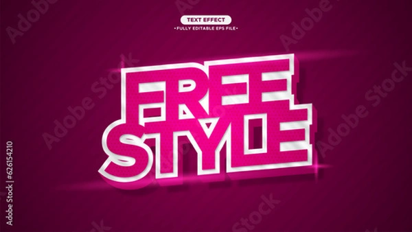 Fototapeta Free Style futuristic, Heroic and Glow Style Text Effect 