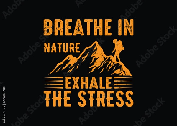 Fototapeta Collection of vintage explorers, Travel set with emblems, vector design elements, Vector mountain with texture, Mountain illustration, outdoor adventure.