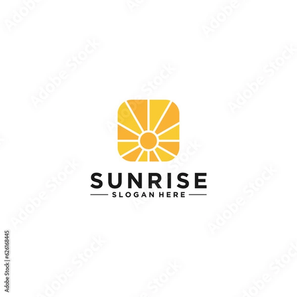 Obraz simple sunrise logo template in white background