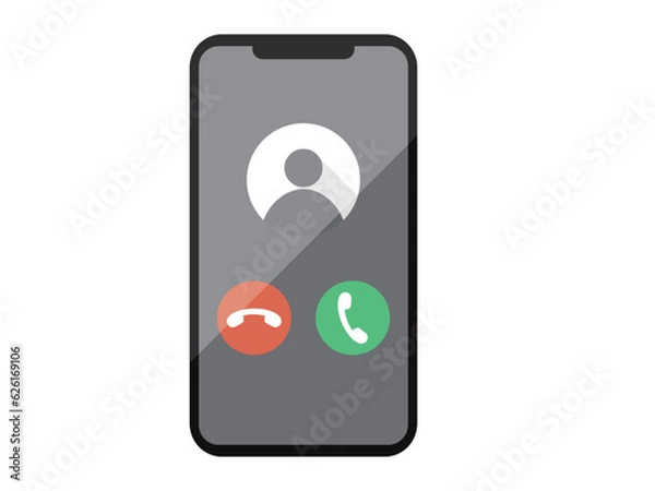 Obraz 着信中のスマホの画面のイラスト