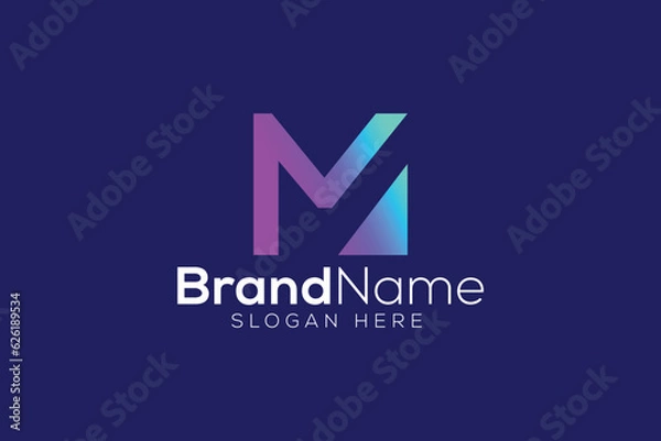Obraz Letter M Technology logo design vector template