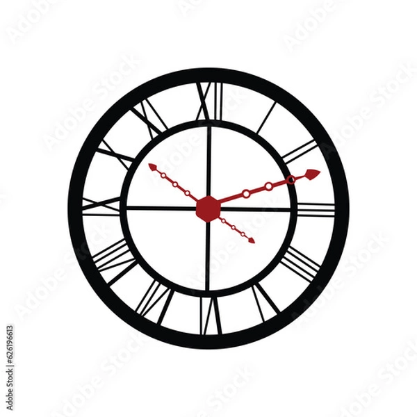 Fototapeta Clock vector or illustration design.circle clock design