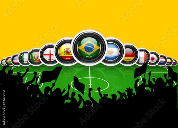Obraz World Cup Brazil 2014 flags countries
