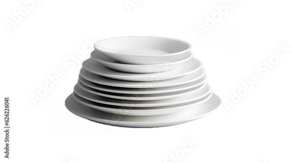 Obraz white plates stacked in layer