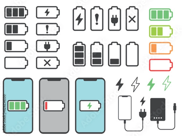Obraz 充電アイコンのセット