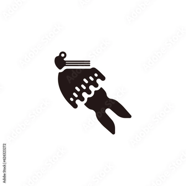 Fototapeta Flipping jig icon.Flat silhouette version.