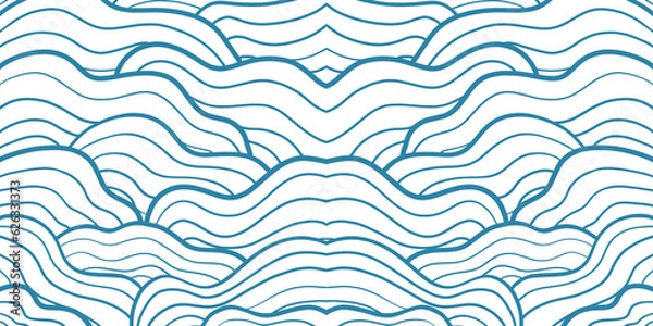 Fototapeta Seamless pattern with wavy scale texture