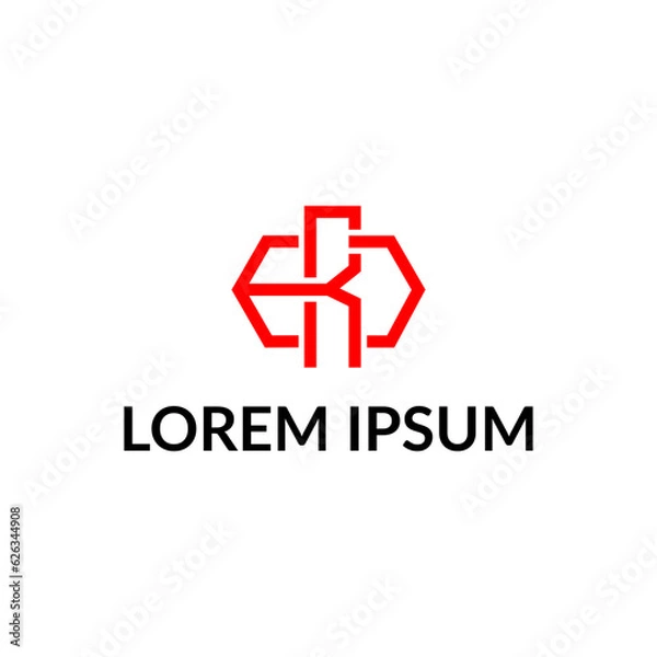 Obraz ERD and RED triangle logo vector, Financial logo vector.Minimal vector graphic alphabet symbol.