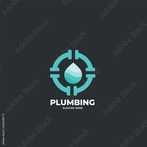 Fototapeta plumbing logo icon vector template.
