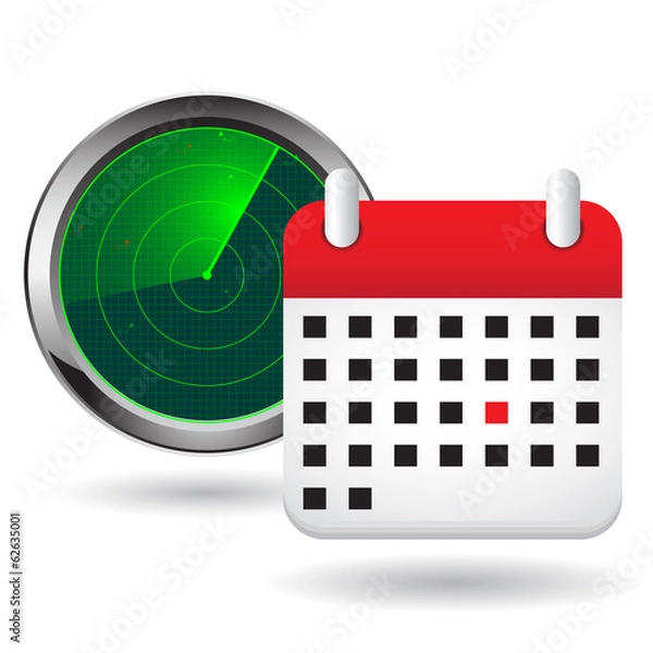 Obraz Radar icon and calendar