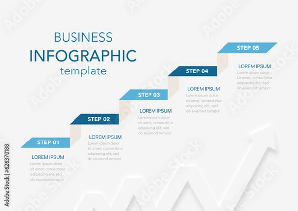 Fototapeta Vector Infographic label design template with icons and 5 options or steps. Can be used for process diagram, presentations, workflow layout, banner, flow chart, info graph.