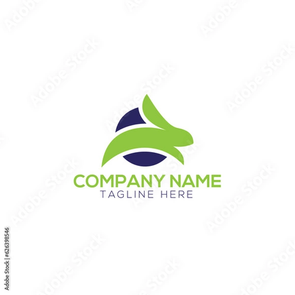 Fototapeta rabbit logo design free vector 