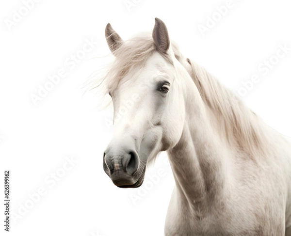 Obraz white horse on white background