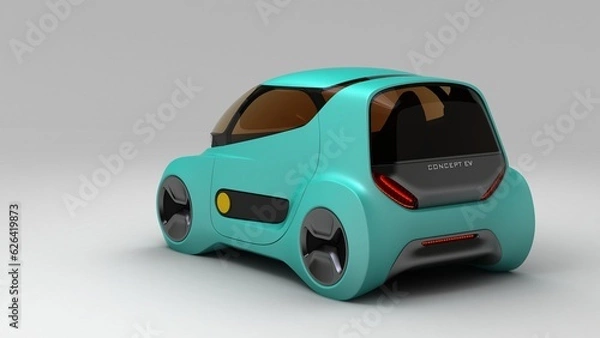 Fototapeta micro ev car design, futuristic style, non AI image, 3D illustration