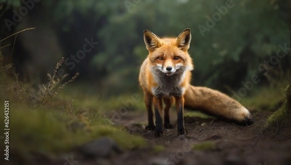 Fototapeta red fox in the wild