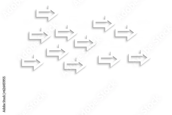 Fototapeta Digital png illustration of white arrows on transparent background