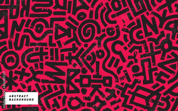 Obraz irragular black and pink abstract pattern