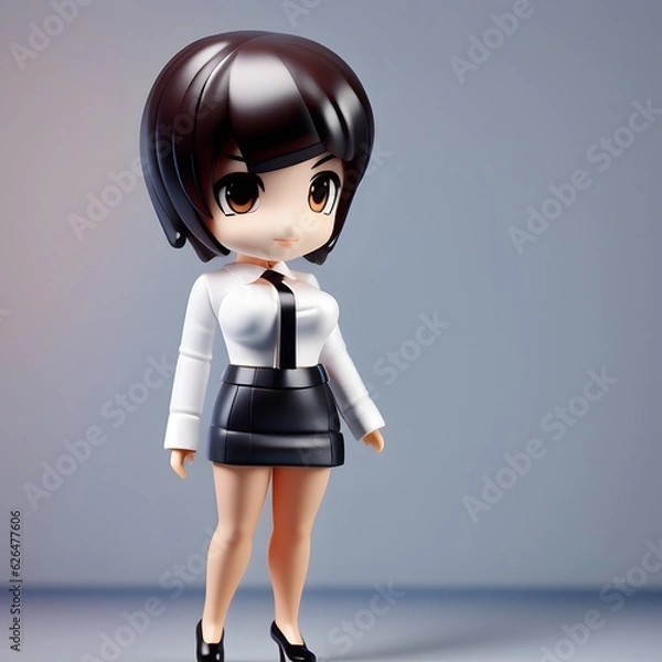 Fototapeta 3d cute businessman chibi figure Created by using generative AI