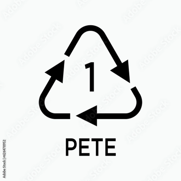 Obraz Recyclability Icon. Plastic PETE 1, Recycling Symbol - Vector.  