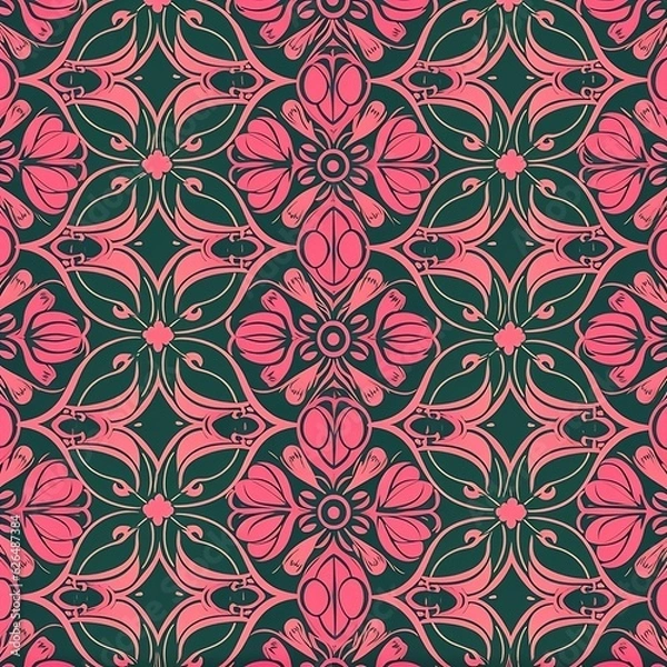 Obraz seamless floral pattern, generative AI 