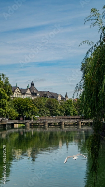 Obraz river in city, munich