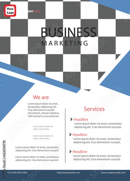 Fototapeta Vector corporate business flyer poster template with gradient color, brochure cover design layout