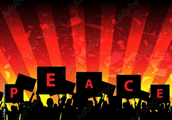 Obraz Vector riot people protesting for peace