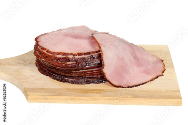 Obraz sliced ham on cutting board