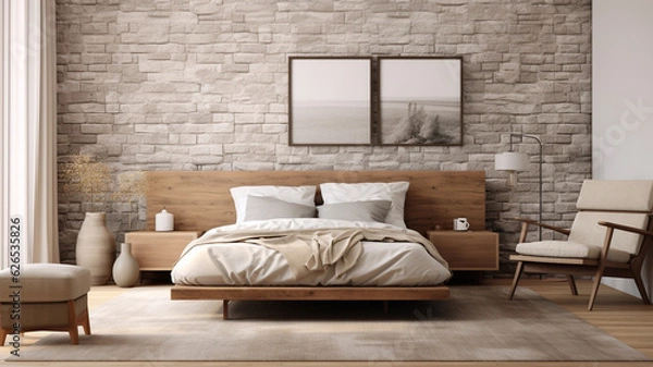 Fototapeta Minimalism bedroom modern interior beauty design concept