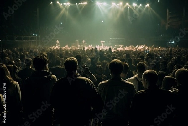 Fototapeta Rear view at concert crowd