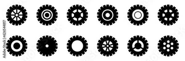 Fototapeta Gears icon set collection. Vector illustration on a white background.