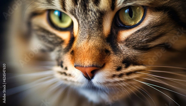 Obraz Close-Up of a Cat's Face - Generative AI