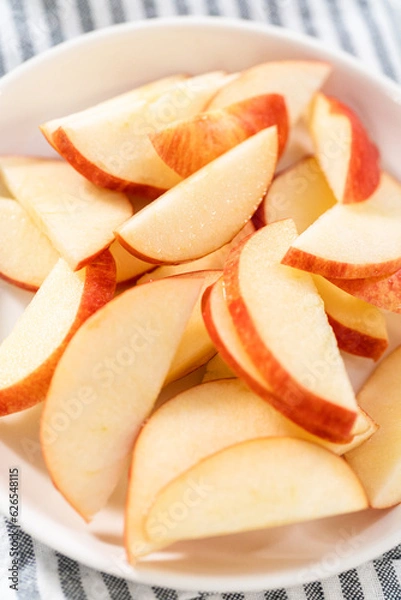 Fototapeta Sliced red apples