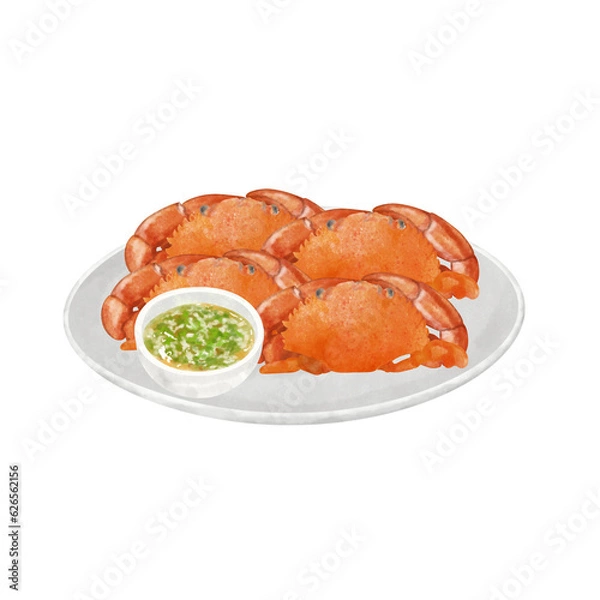 Obraz Cooked crabs on  plate 