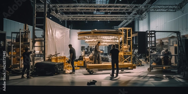 Fototapeta Behind the Scenes: Fascinating Photos of Messe Construction and Exhibition Setup - AI generated