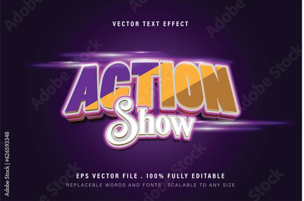 Obraz Action show 3d text effect, Editable 3d text effect