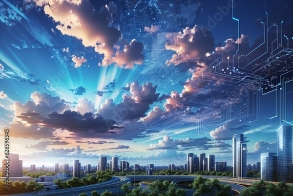 Obraz Sky Electronic city