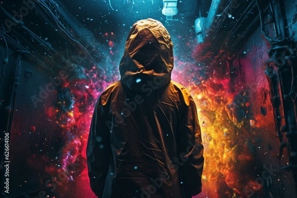 Obraz Vibrant cosmic vibrations. Generative AI