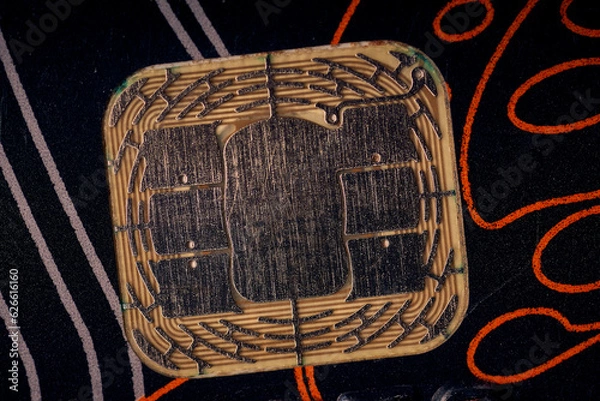 Obraz closeup view of the premium secure bank chip