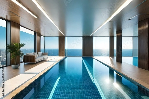 Obraz swimming pool generative by AI technology