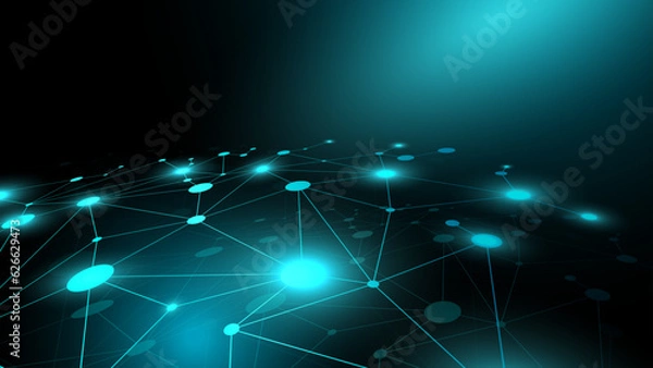 Fototapeta Vector illustration of technology network background