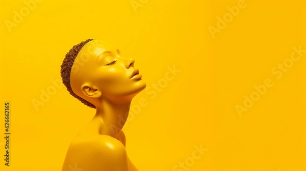 Fototapeta  a portrait in yellow tones. series of backgrounds for design 