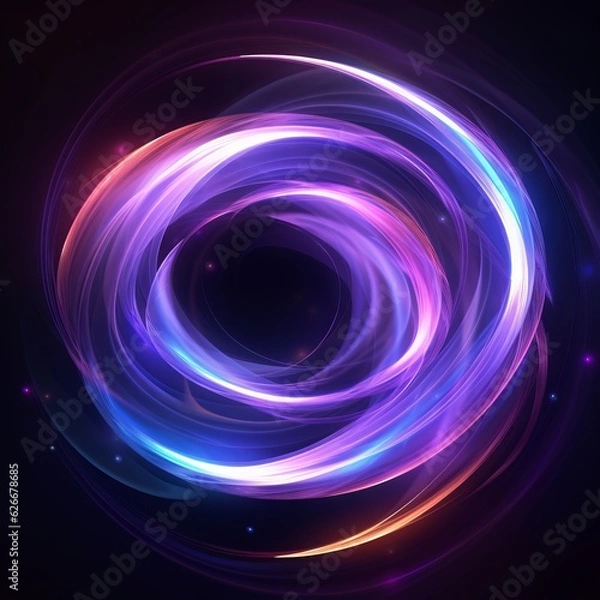 Fototapeta Enchanting journey through vibrant spirals of dark indigo and violet, Generative AI