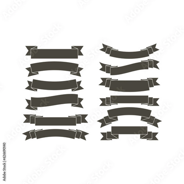 Fototapeta vector monocromatic ribbons design