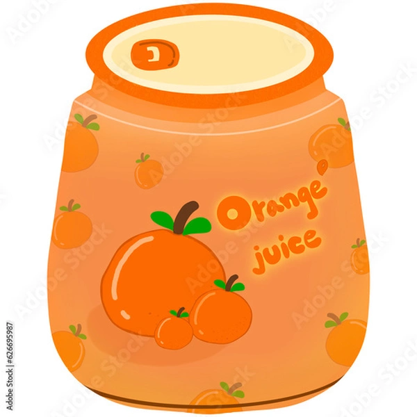 Obraz cute pattern carbonated orange juice can